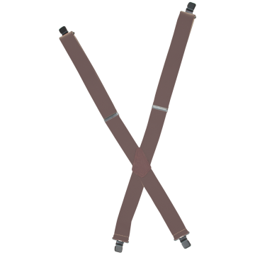 AAE - Heavy Duty Elastic Suspenders 2" Brown Leather