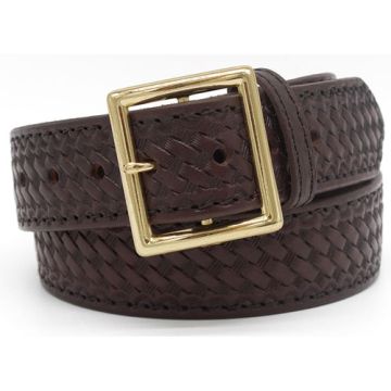 Boston Leather - Leather Basketweave 1.75" Belt Brown 40"