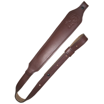AAE - Burgandy/Brown Harness Leather Short Taper with Deer Head