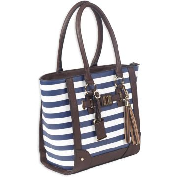 Bulldog - Tote Purse Navy Stripe