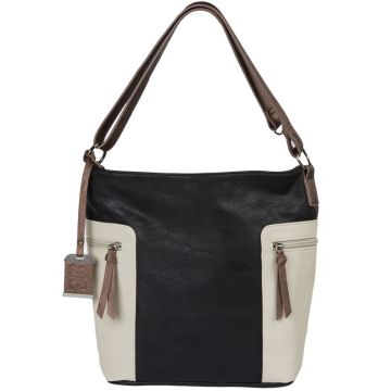 Bulldog - Convertible Hobo/Crossbody Purse Black/Tan