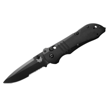 Benchmade - Tactical Triage Black G10 3.48” Drop-point Blade Black Knife