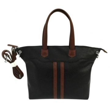 VISM - Satchel Black w/ Brown Trim