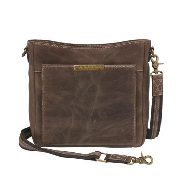 Gun Tote'n Mamas - Slim X RFID Crossbody Purse in Brown Buffalo Leather 