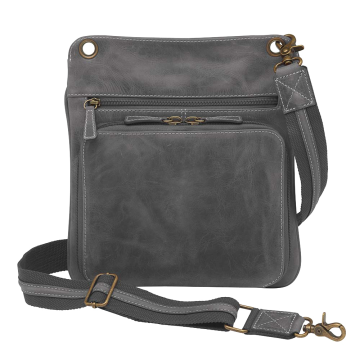 Gun Tote'n Mamas - CZY Leather Flat Sac - Grey