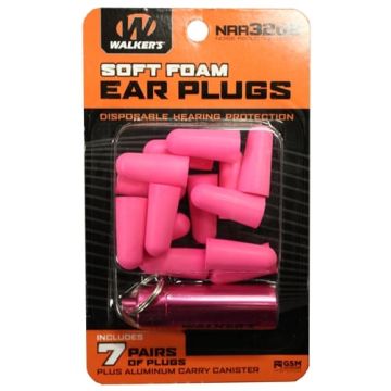 Walker's - Pink Foam Plug with Pink Canister 7pair