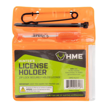 HME - Hunter's License Holder with Pin & Zip Ties