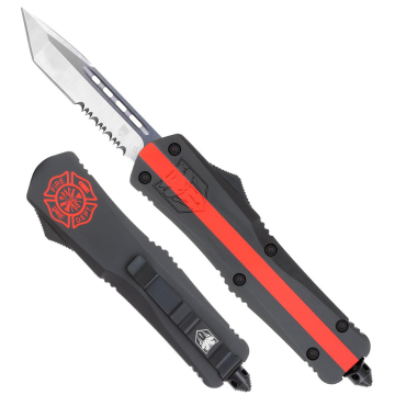 Cobratec - OTF Medium Fs-3 Red Line Fire Fighter Tanto Serrated Knife